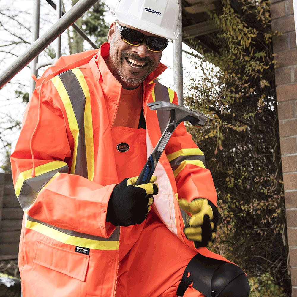 Waterproof Safety Jackets - "The Rock" - PU Coated 300D Oxford Polyester
