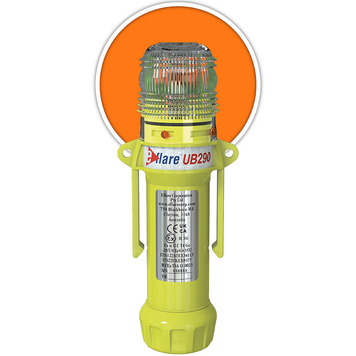 Eflare® 8" Safety & Emergency Beacon - Flashing / Steady-On Amber