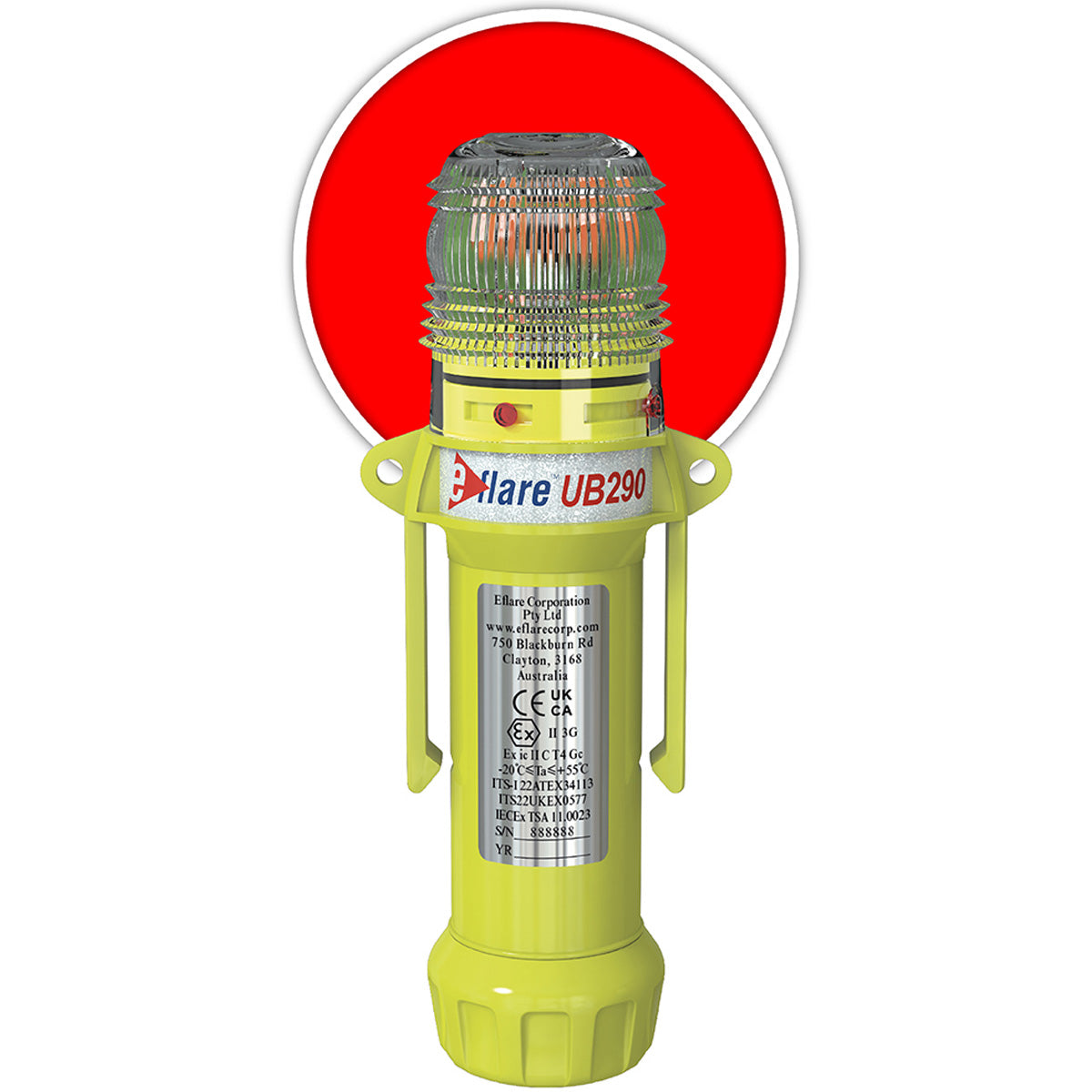 Eflare® 8" Safety & Emergency Beacon - Flashing / Steady-On Red