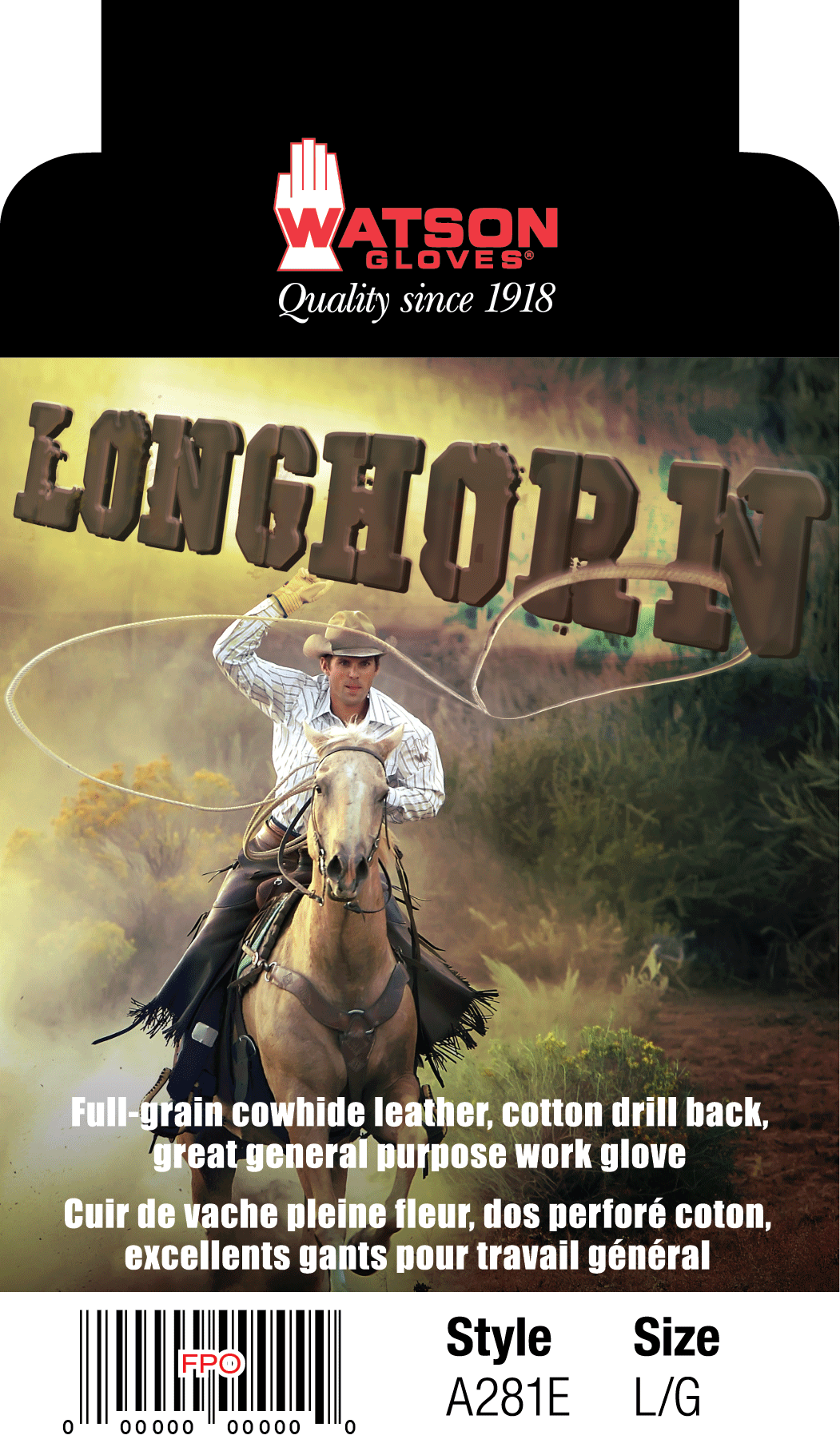 Watson Gloves Longhorn Sized - Pack of 6