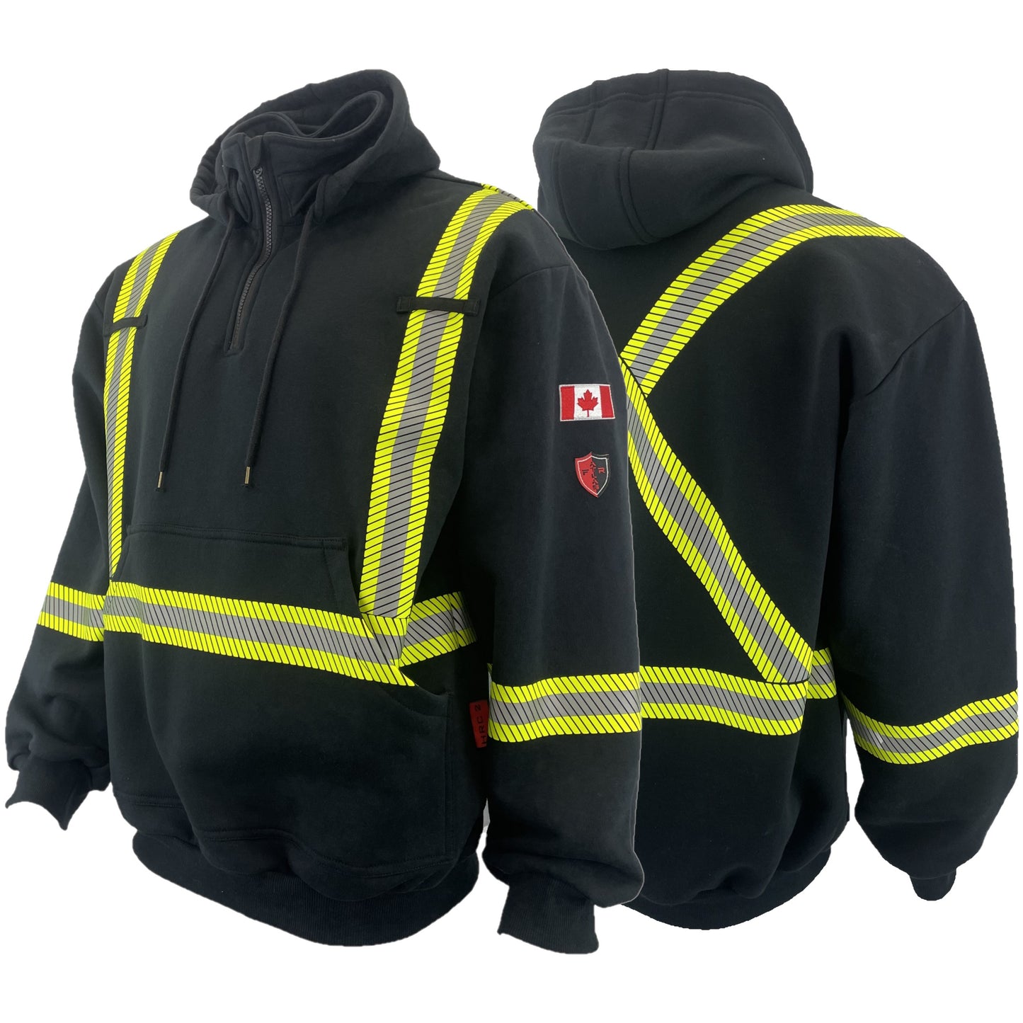 FR Full ZIP Long Sleeve Hoodie, CAT 2, Black