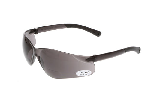 BearKat BK1 Series Bifocal Readers Safety Glasses 1.5 Diopter, Grey Lens 12 Pack