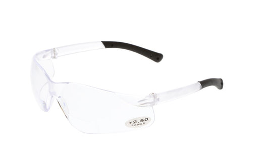 BearKat BK1 Series Bifocal Readers Safety Glasses 2.5 Diopter, Clear Lens 12 Pack