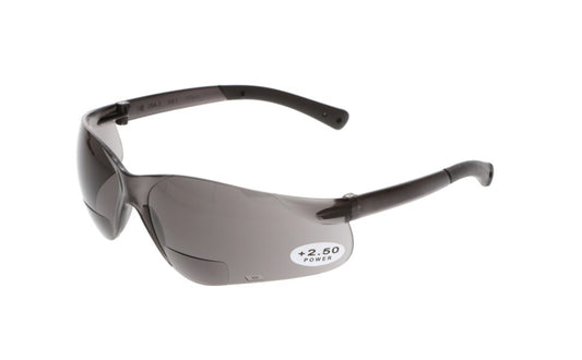BearKat BK1 Series Bifocal Readers Safety Glasses 2.5 Diopter, Grey Lens 12 Pack