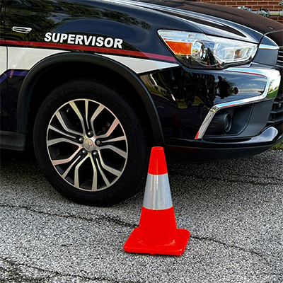 18" Solid Orange PVC Traffic Cone, 2.4 lbs.