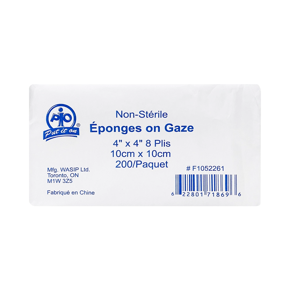 Gauze Sponges, 10 x 10cm, 200 per Bag