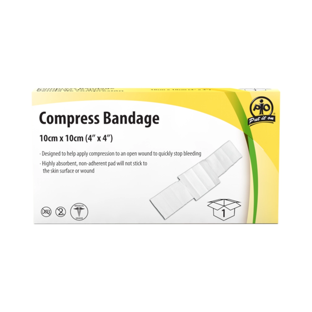 Compress Bandage, 10 x 10cm, 1/Box
