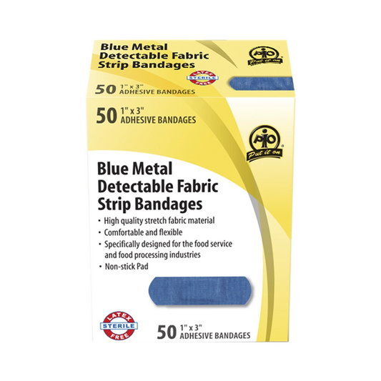 Metal Detectable Fabric Strip Bandage Box of 50