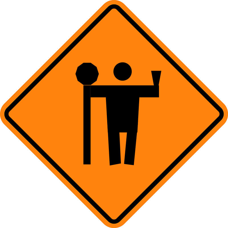 Flagman Roll-Up Sign