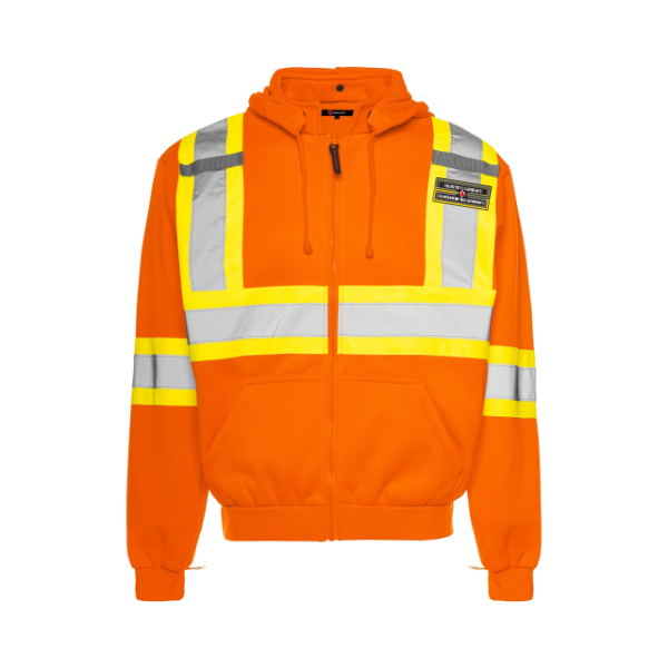 H2H High Visibility Safety Hoodie with Detachable Hood, 4" Reflective Tape