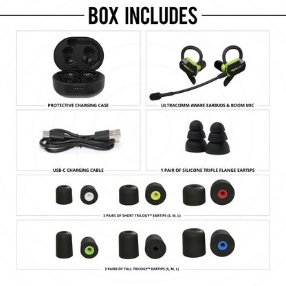 IsoTunes Wireless Safety Ultracomm Safety Earbuds with Boom Mic