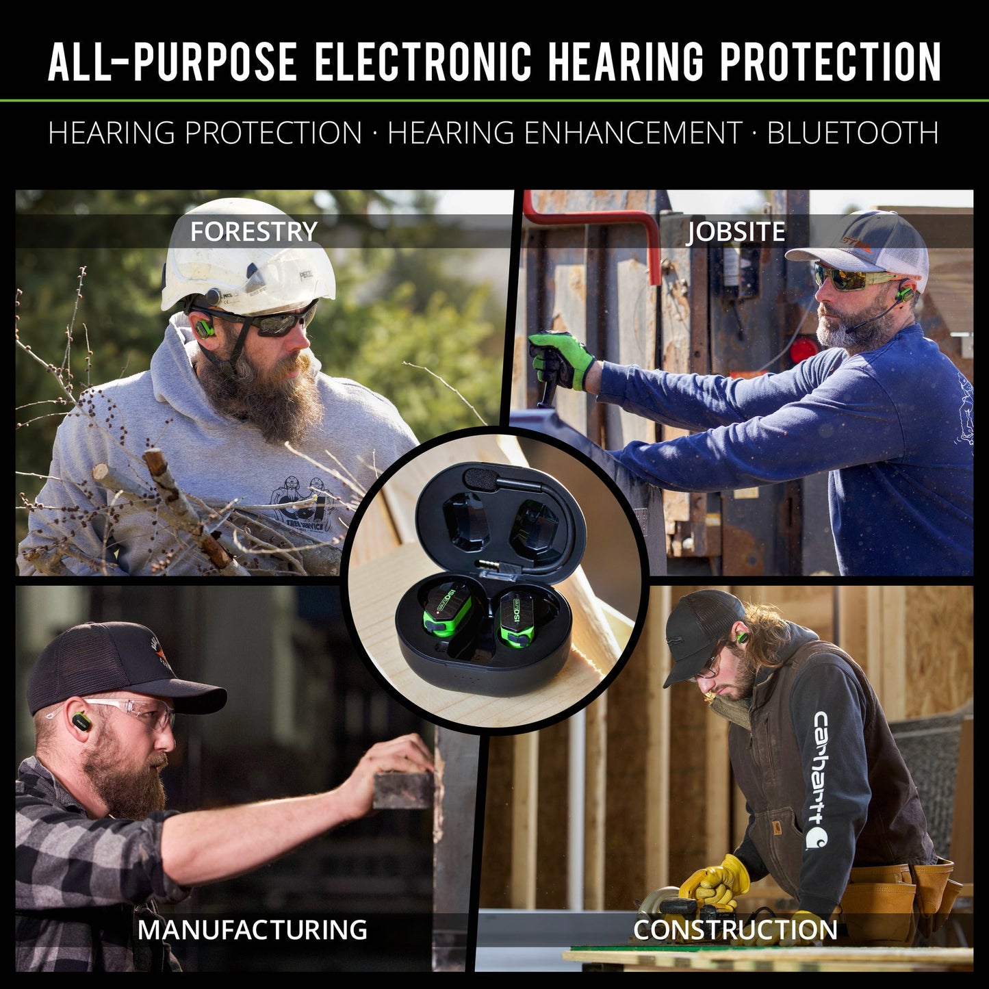 IsoTunes Wireless Safety Ultracomm Safety Earbuds with Boom Mic