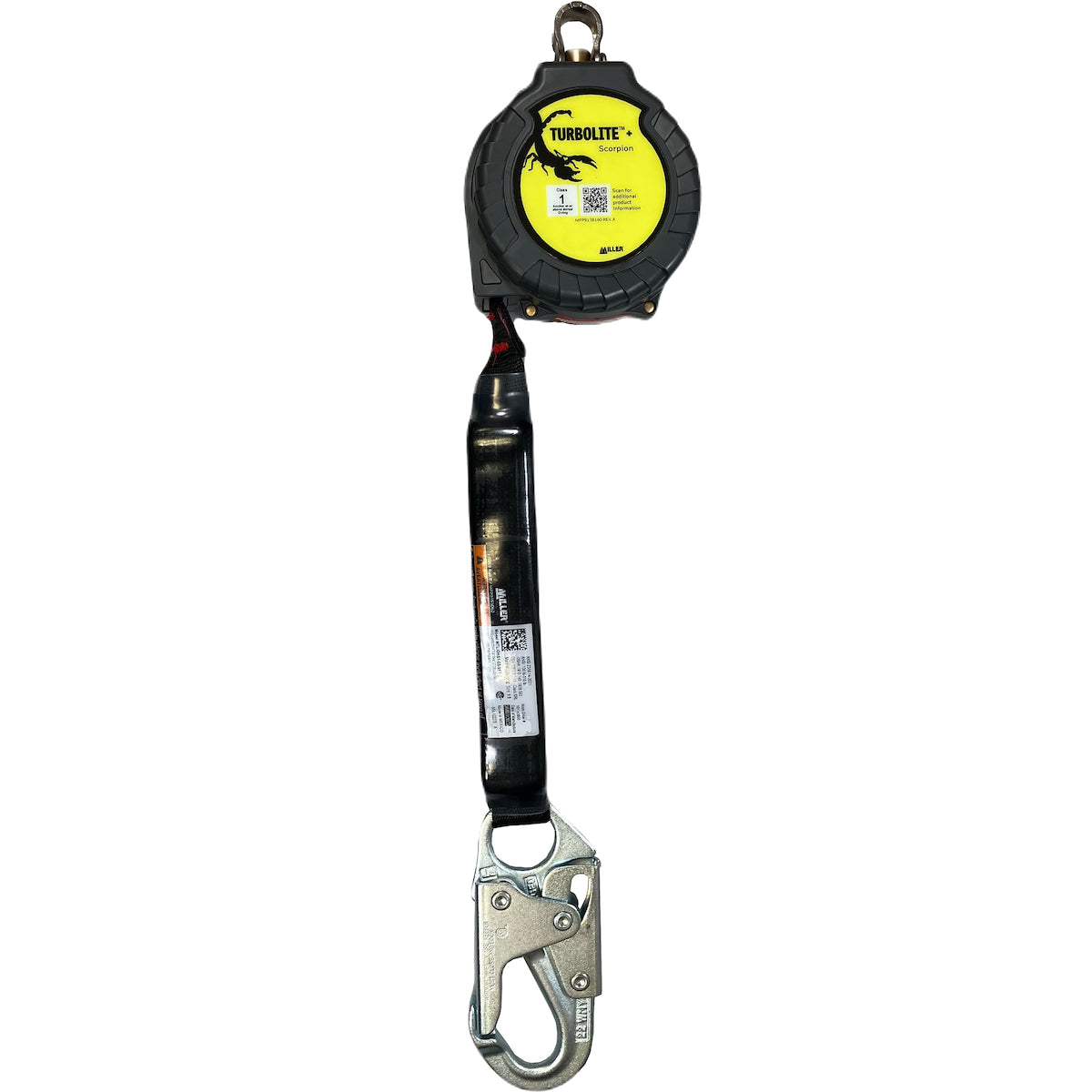 Miller MTL-OHS1-03 Single Vectran Webbing Personal Fall Limiter, No Unit Connector, Steel Locking Snap Hook Black Fall Protection