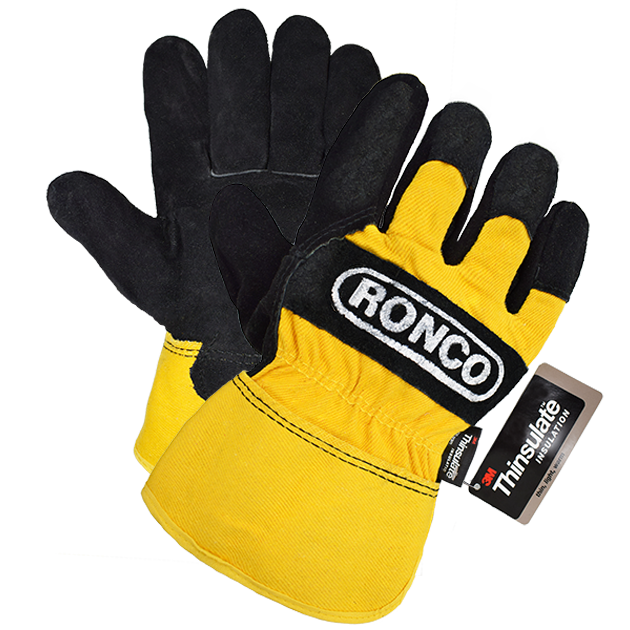 Iceberg Split Leather Thinsulate Lined Winter Gloves, Pack of 6