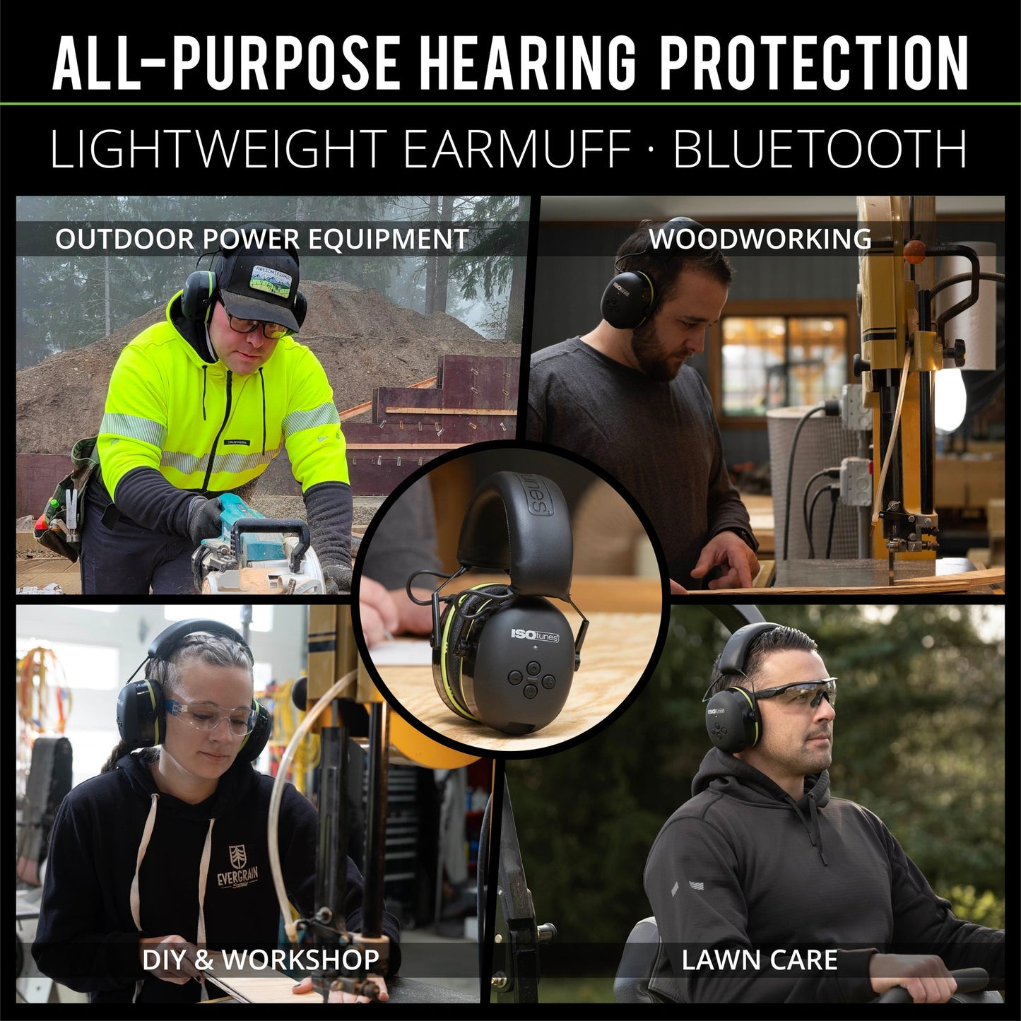 IsoTunes Wireless Safety Air Defender Safety Earmuffs with Bluetooth