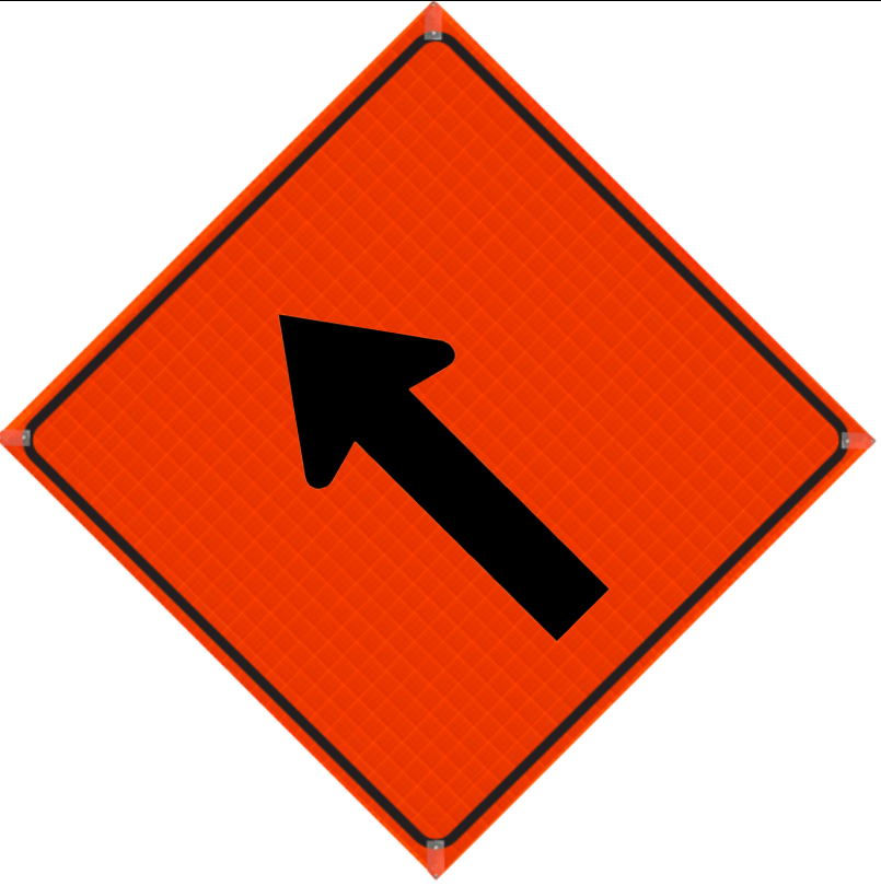 Roll-up Traffic Sign - Lane Closure Arrow
