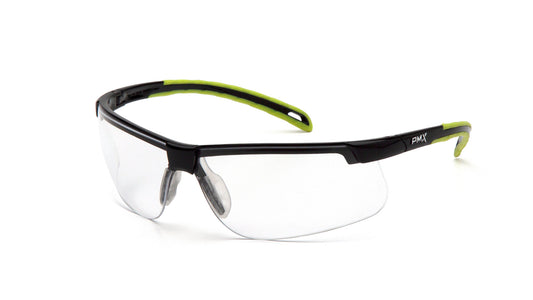 Pyramex Ever Lite SBL8610DTM Safety Glasses - Black/Lime Frame Clear H2MAX Anti-Fog Lens - ANSI Z87.1+ CSA Z94.3 | Supplynow.ca