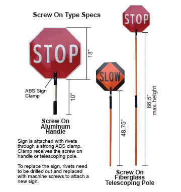 STOP/SLOW Paddle 16" - Twist On Handle