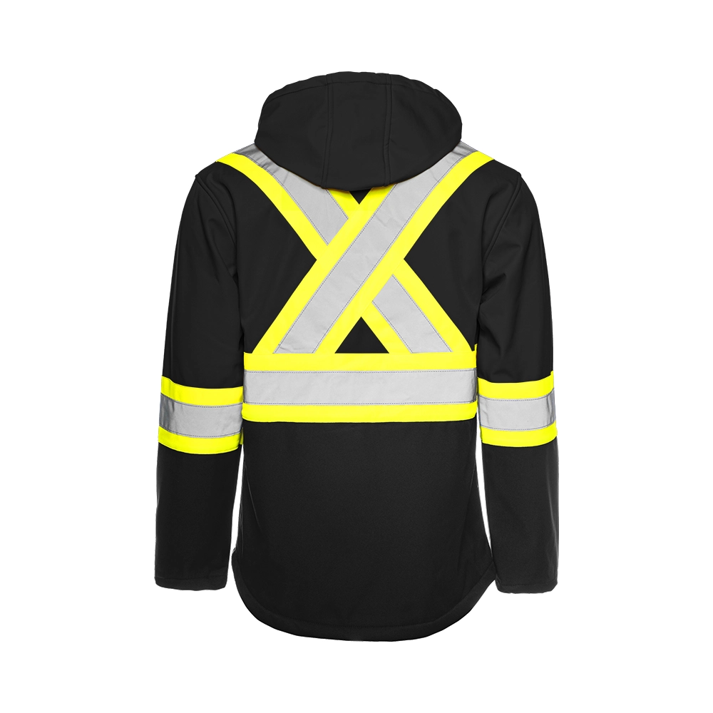 High Vis Softshell Jacket with Removable Hood
