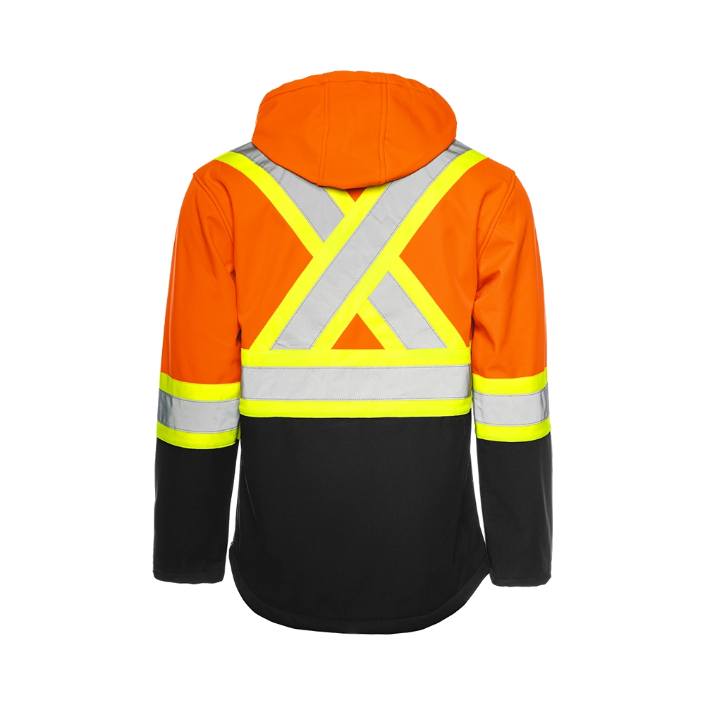 High Vis Softshell Jacket with Removable Hood