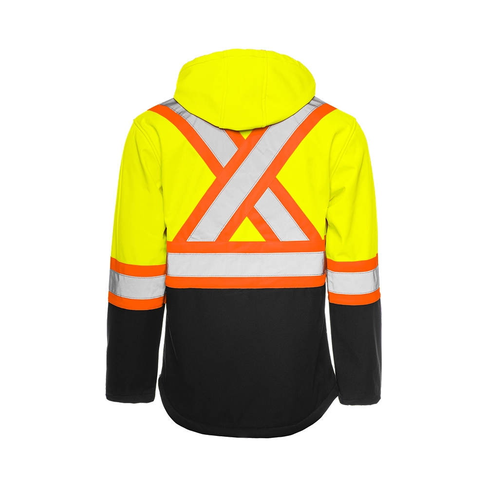 High Vis Softshell Jacket with Removable Hood