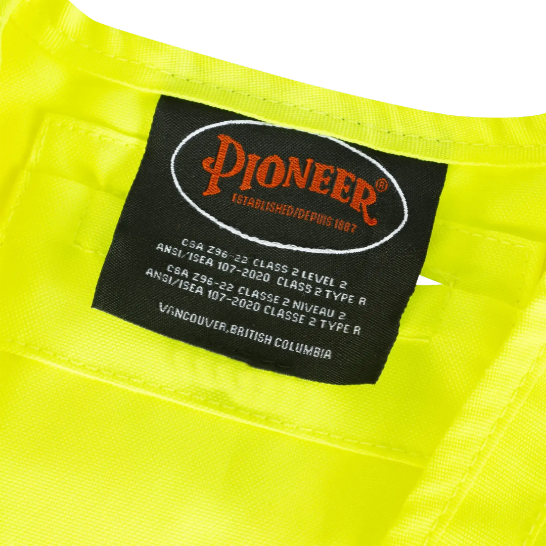 Hi-Vis 600D PU-Coated Oxford Poly Surveyor's Safety Vest - Snap Closure