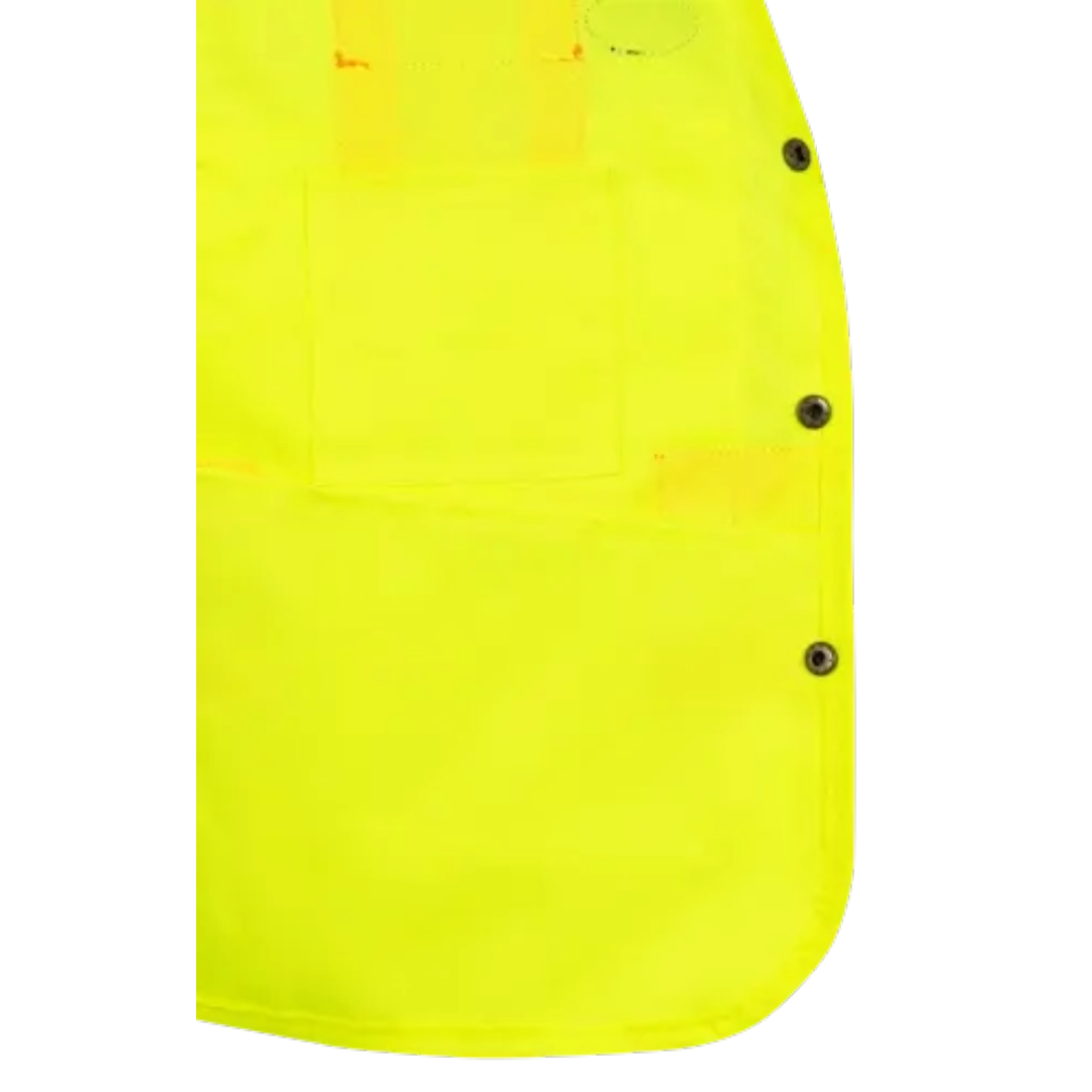 Hi-Vis 600D PU-Coated Oxford Poly Surveyor's Safety Vest - Snap Closure
