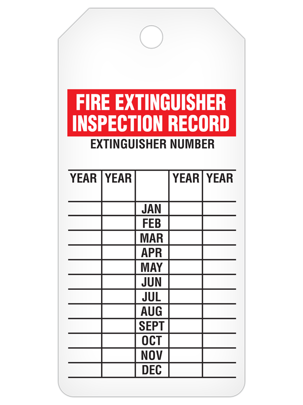 Monthly Inspection Tags for Fire Extinguisher | Roll of 100
