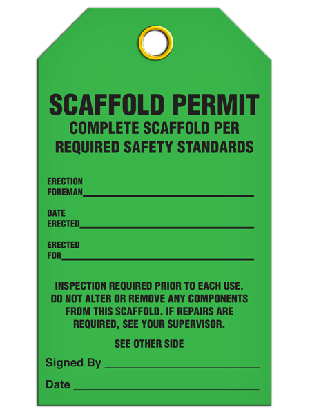 "Complete Scaffold"- Scaffold Status Tag Pack of 25