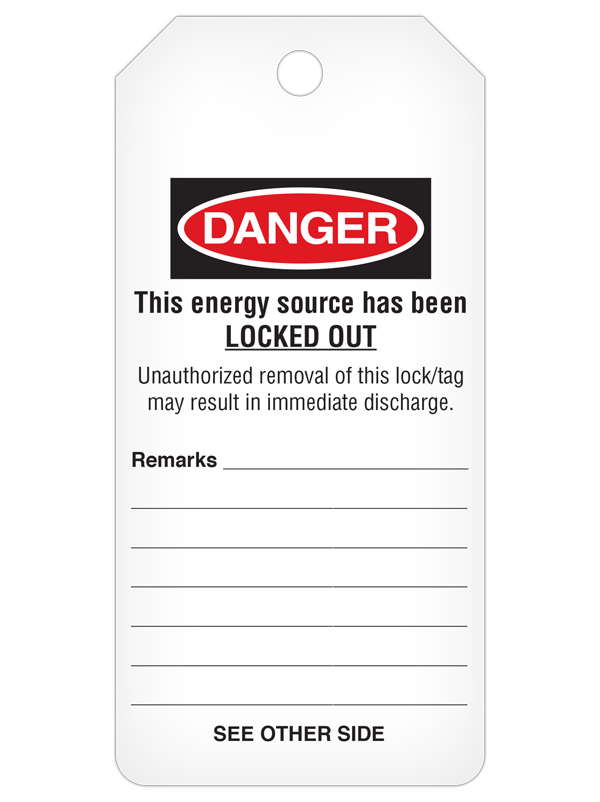 Lockout Tags in Various Pack Sizes