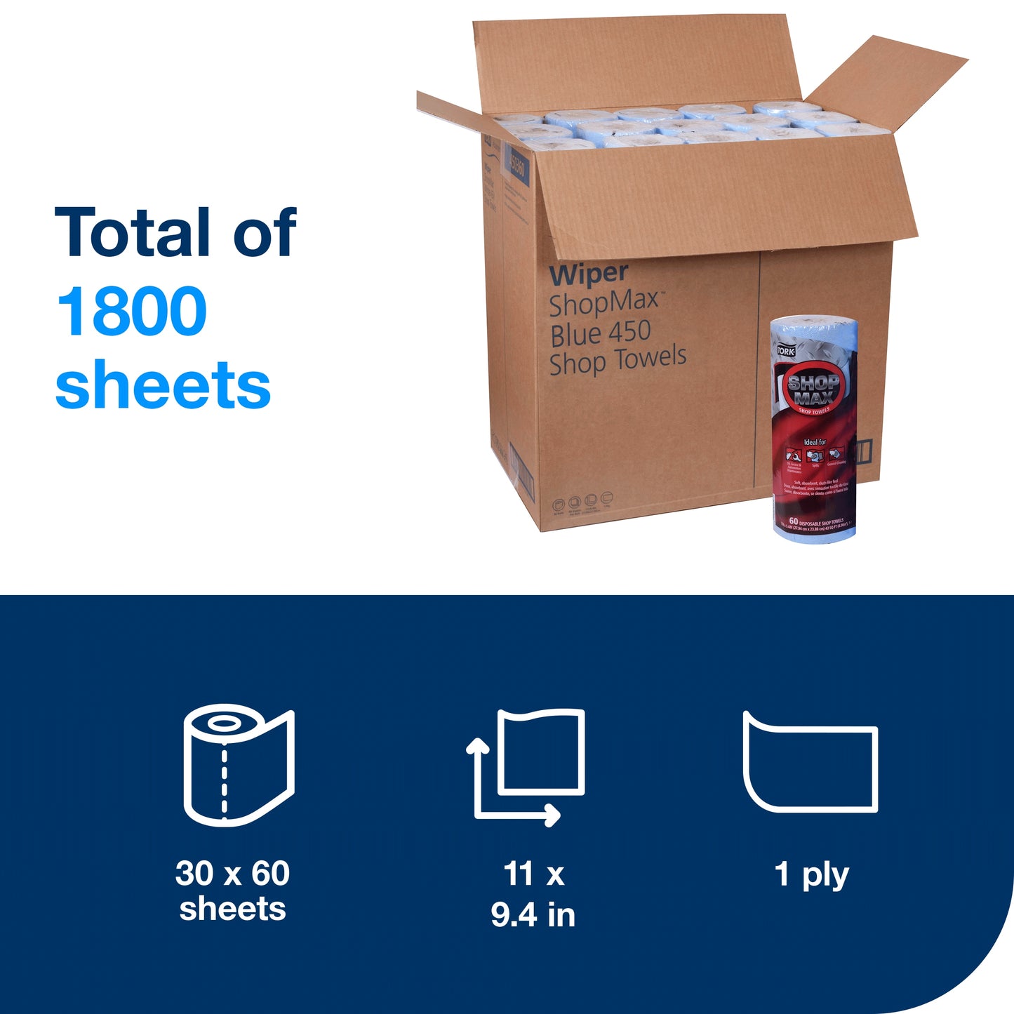 Tork ShopMax Heavy Duty Paper Shop Towel Blue