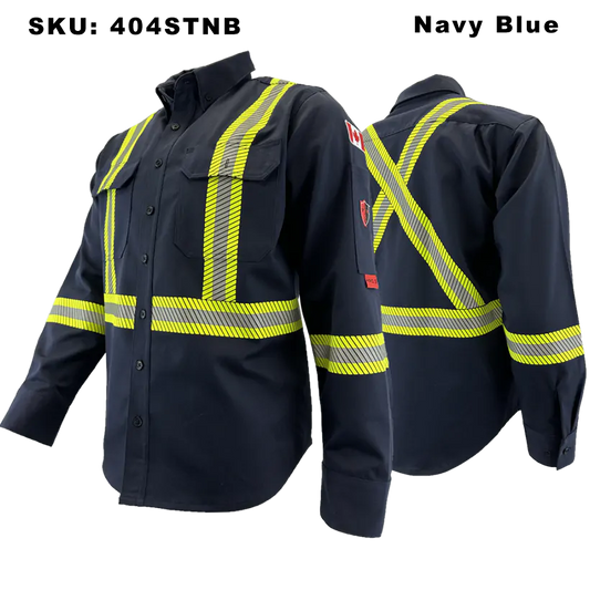 FR Button Up Long Sleeve, CAT 2, Blue