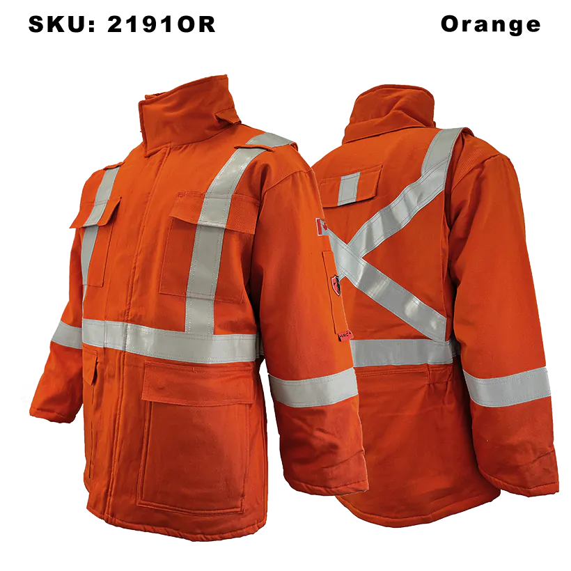 FR Winter Parka With 2" Hi-Vis Stripes, CAT 4