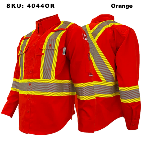 FR Button Up Long Sleeve with 4" Stripes, CAT 2