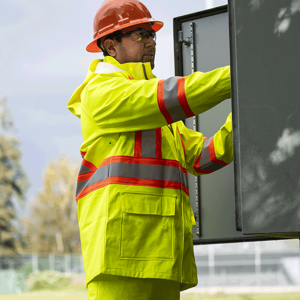 FR/Arc Rated Waterproof Rain Jackets - Polyurethane/Cotton