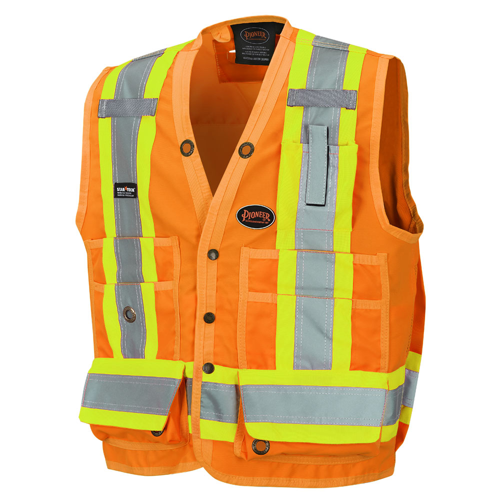 Pioneer Hi-Vis Surveyors Safety Vest, Orange