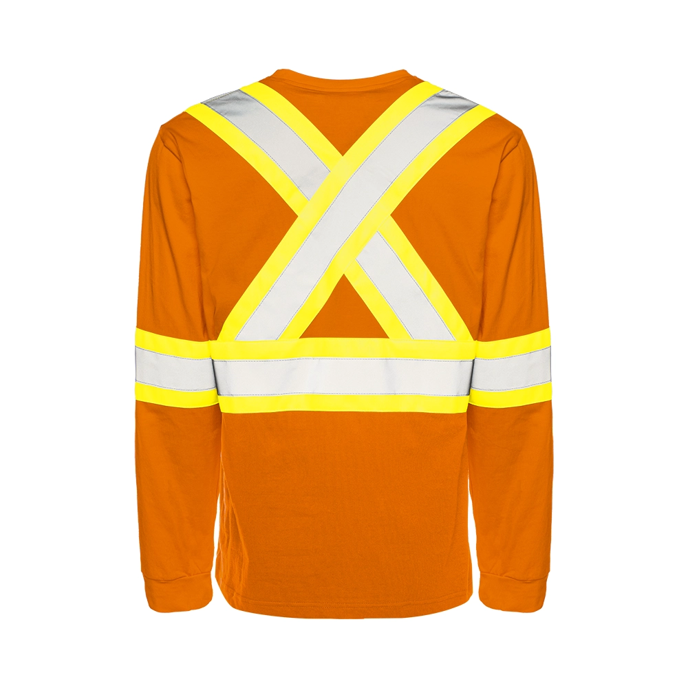 TT4 • Long Sleeve Cotton Traffic T-Shirt, 4″ Refl. Tape