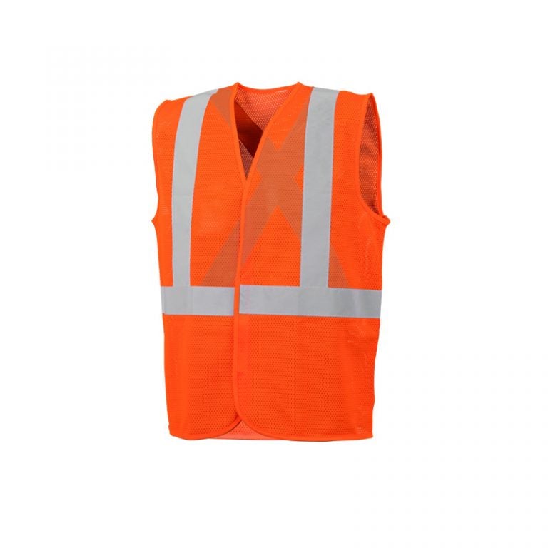 Economy Mesh Traffic Vest Orange 2 Reflective Tape Medium-59A10103