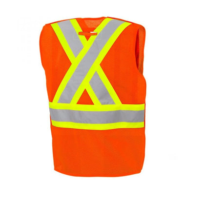 5 Pt. Tearaway FR Mesh High Visibility Safety Vest, 4" Reflective Tape