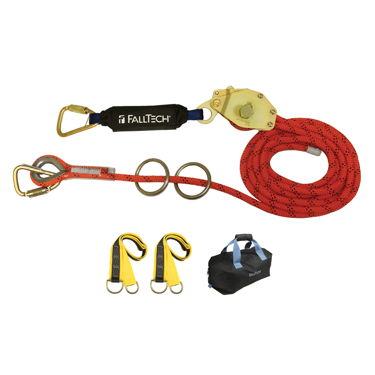 30' Temporary Rope HLL System; 2-person with Kernmantle Rope