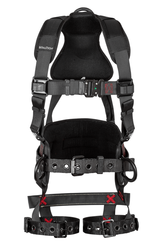 FT-Iron 3D Construction Belted Full Body Harness, Tongue Buckle Leg Adjustment