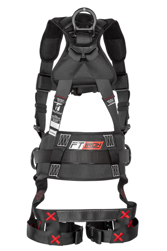 FT-Iron Fall Protection Safety Harness with Integrated Tool Belt, Quick Connect Leg Adjustment