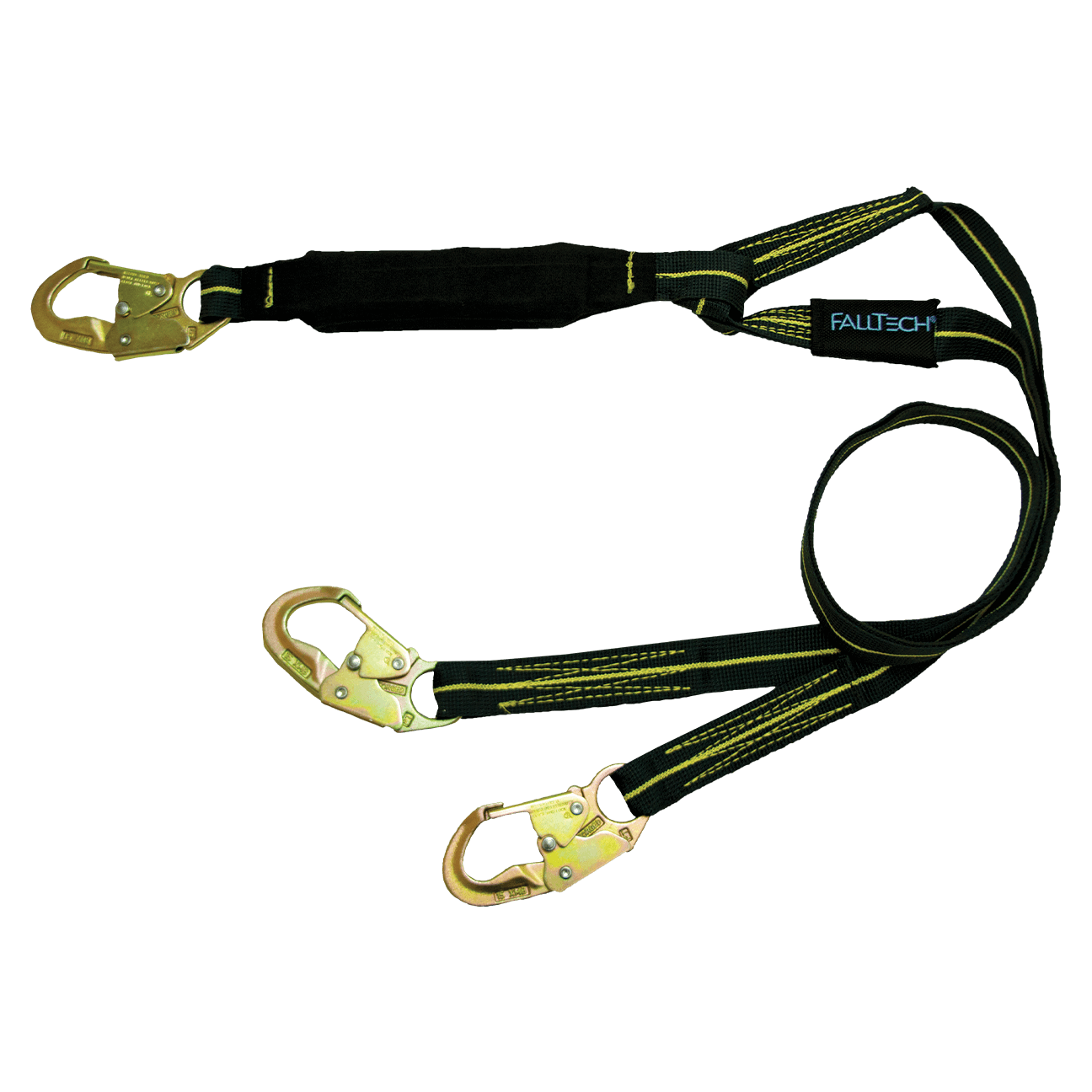6' WeldTech® Kevlar® Energy Absorbing Lanyard, Double-leg with Steel Snap Hooks - CSA