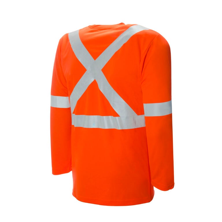 High Visibility Safety T-Shirt, Polyester, 2" Reflective Tape, Long Sleeve