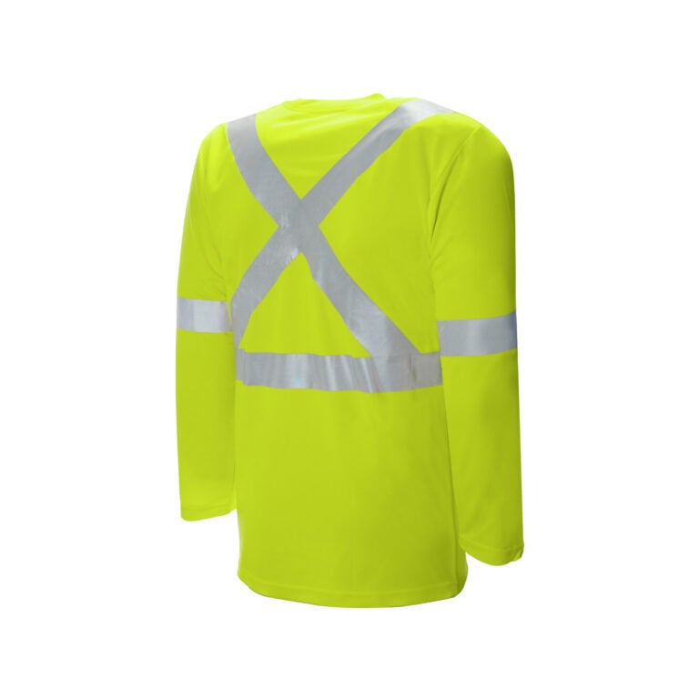 High Visibility Safety T-Shirt, Polyester, 2" Reflective Tape, Long Sleeve