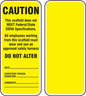 "Scaffold Does Not Meet OSHA Specifications"- Scaffold Status Tag (For Inspection Kit 'TSS301')
