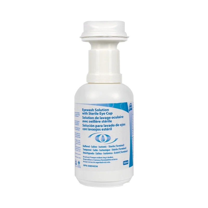 Eyewash Solution with Sterile Eye Cup, 500ml