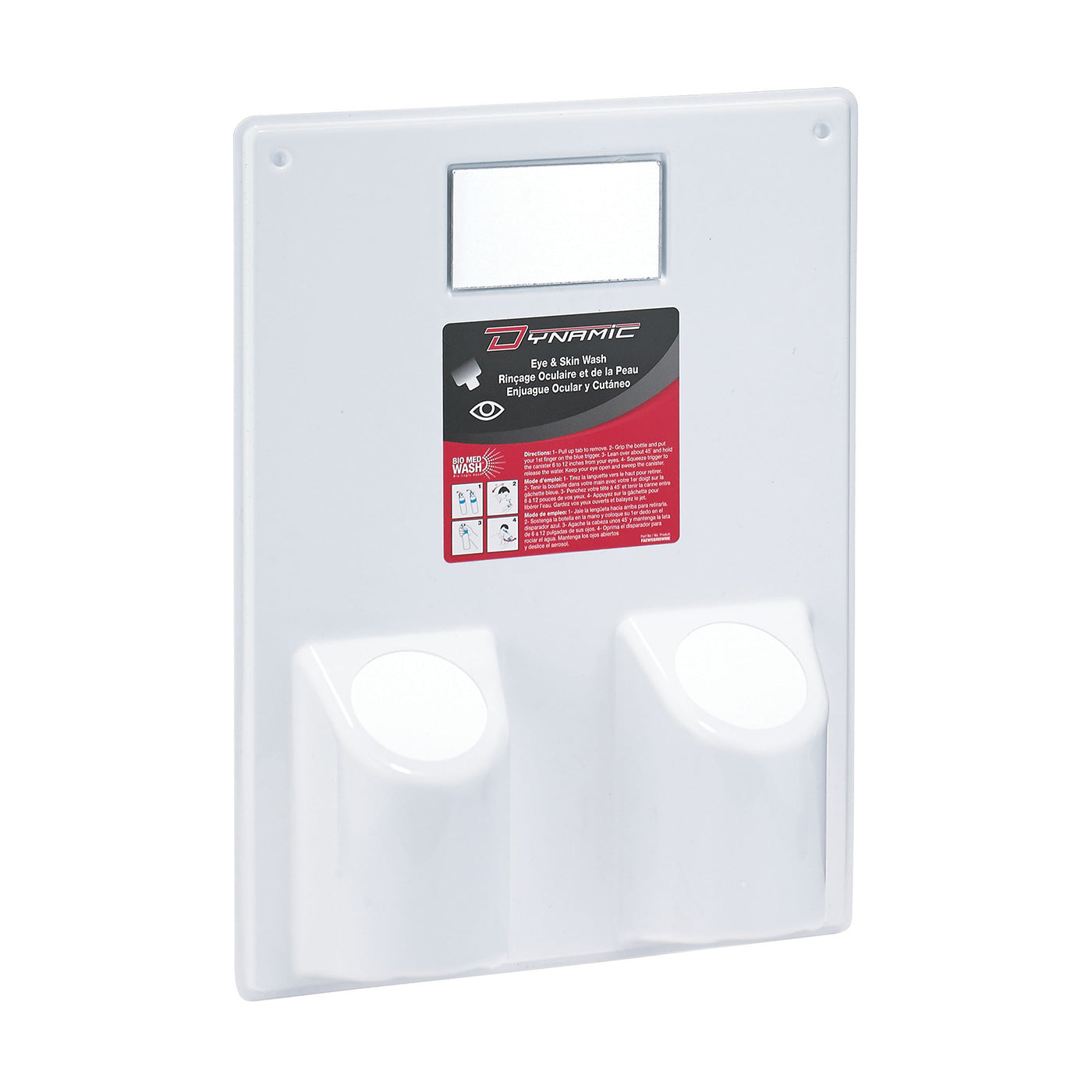 Dynamic™-BIO MED WASH Eyewash Panel for (2) 7 oz. Bottles
