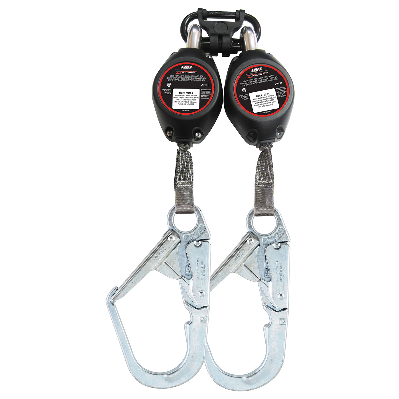 7ft Twin Leg Retractable with Large Hooks CSA