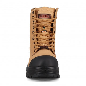 Storm Work Boots, Leather, Steel Toe, Tan